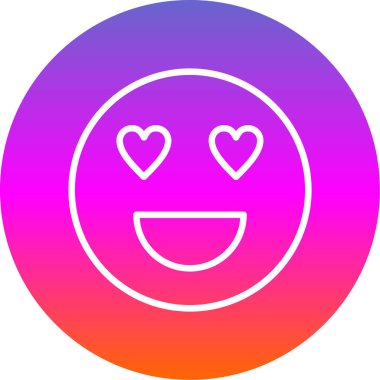 aşk emojisi simgesi, vektör illüstrasyonu