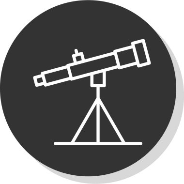 Basit Teleskop simgesi, vektör illüstrasyonu