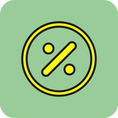 Basit yüzde simgesi, vektör illüstrasyonu