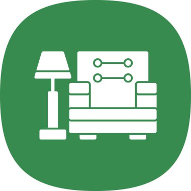 Kanepe. Web simgesi basit illüstrasyon