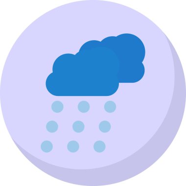 Kar bulutları hava durumu ikonu, vektör illüstrasyonu 