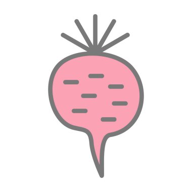 turp düz simgesi, vektör, illüstrasyon