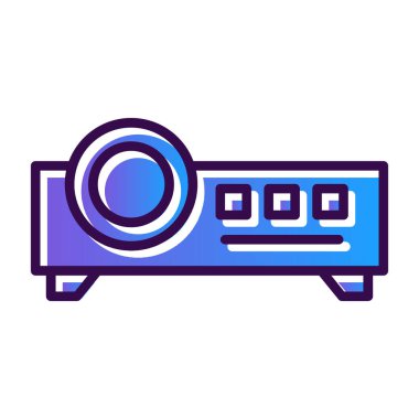 Projektör simgesi, vektör illüstrasyonu 