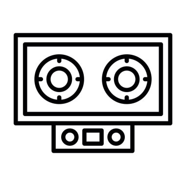 Elektrikli Soba simgesi vektör illüstrasyonu