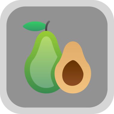 Basit Avokado simgesi, vektör illüstrasyonu