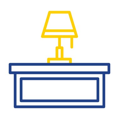 Masa lambası simgesinin vektör illüstrasyonu 