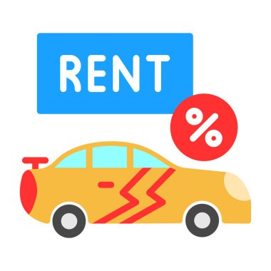 araba satış simgesi düz stil