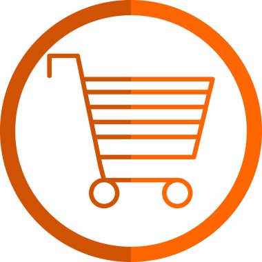 Alışveriş arabası simgesi, vektör illüstrasyonu 