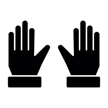 Eldivenler düz simge, vektör çizimi  