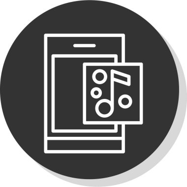 Müzik uygulaması simgesi, vektör illüstrasyonu 