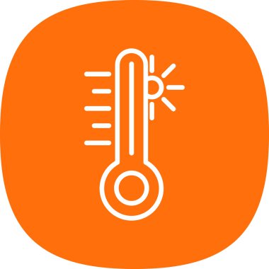 sıcaklık simgesi. Termometre vektör simgesinin basit çizimi