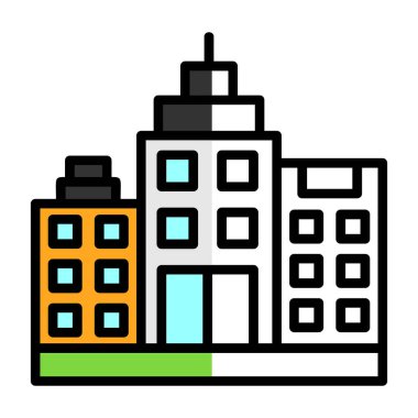 modern yapı web simgesi, vektör illüstrasyonu