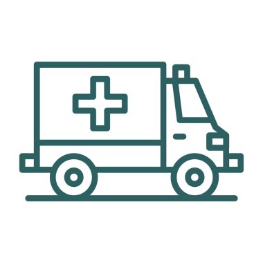 ambulans araba simgesi, web basit illüstrasyon