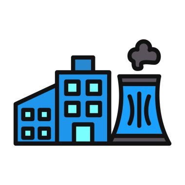 Fabrika ikonu. vektör illüstrasyonu