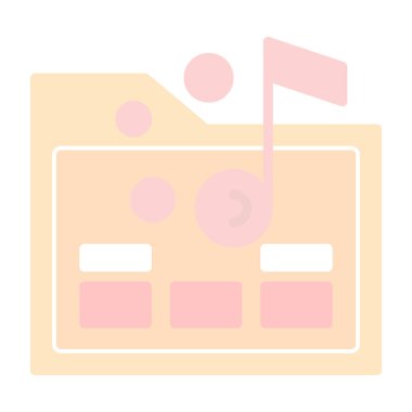 Müzik klasörü. Web simgesi basit illüstrasyon