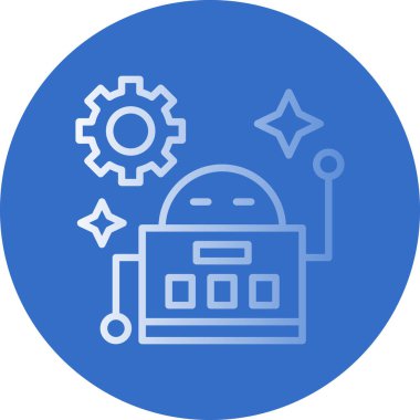 robot düz simgesi, vektör illüstrasyonu