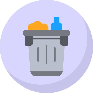 Çöp düz simgeleri, vektör, illüstrasyon