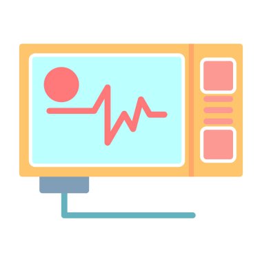 Vector Illustration ECG Kalp atışı Ekranı. Sağlık Geçmişi