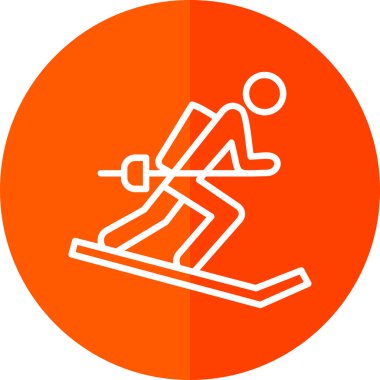  düz kayak ikonu vektör çizimi tasarımı