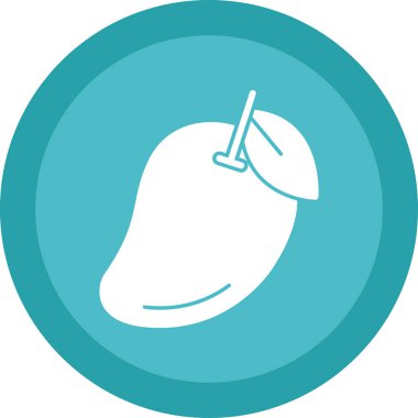 Mango egzotik meyve ikonu, vektör illüstrasyonu 