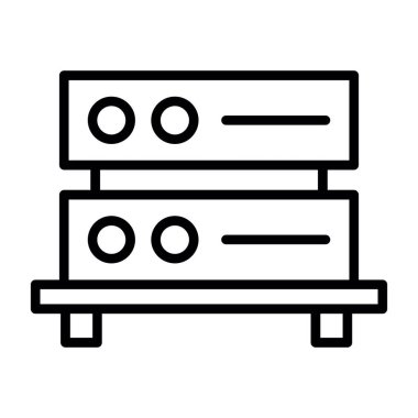 Basit sunucu simgesi, vektör illüstrasyonu