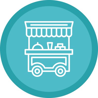 Basit yemek arabası simgesi, vektör illüstrasyonu