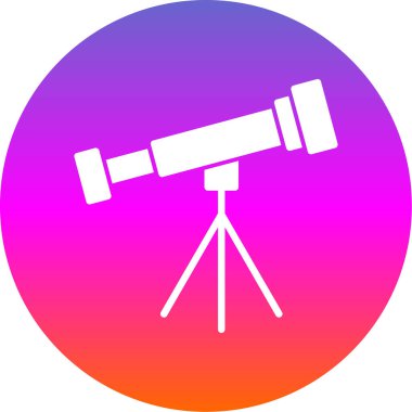 Basit Teleskop simgesi, vektör illüstrasyonu