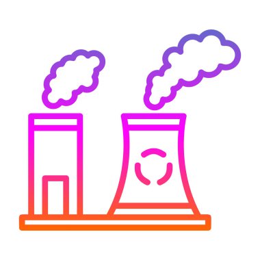 Fabrika kirliliği simgesi, vektör illüstrasyonu basit tasarım