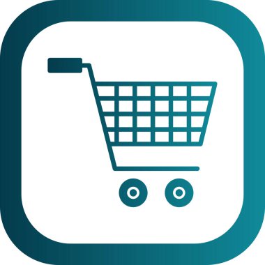 Alışveriş arabası simgesi, vektör illüstrasyonu 