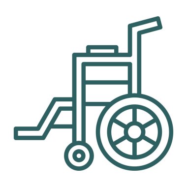 Tekerlekli sandalye web simgesi, vektör illüstrasyonu