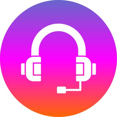 Kulaklık. Web simgesi basit illüstrasyon                          