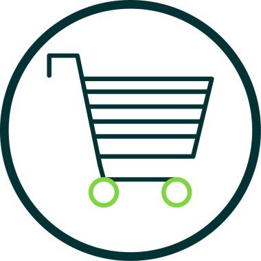 Alışveriş arabası simgesi, vektör illüstrasyonu 