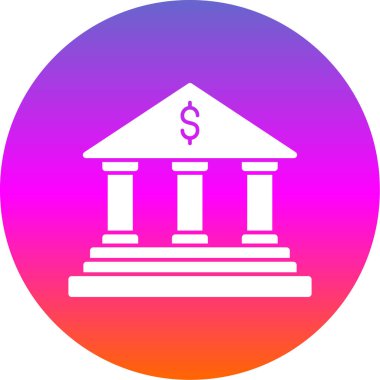 Banka binası ikonu. düz tasarım illüstrasyon. 