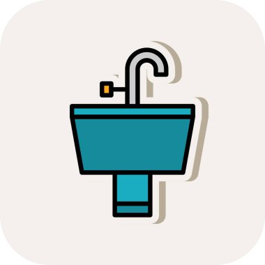 Renkli arkaplanda tap vektörü düz çizimi. musluk ve musluk simgesi.