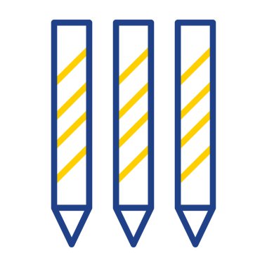 Renkli kalemler. Web simgesi basit illüstrasyon  