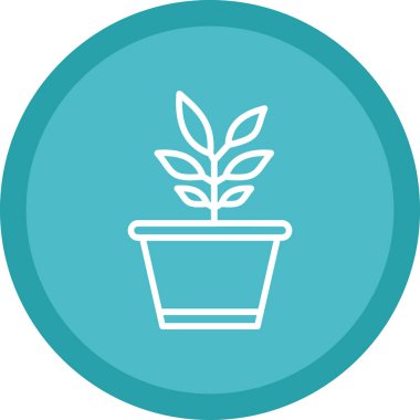 Saksı bitkisi. Web simgesi basit illüstrasyon