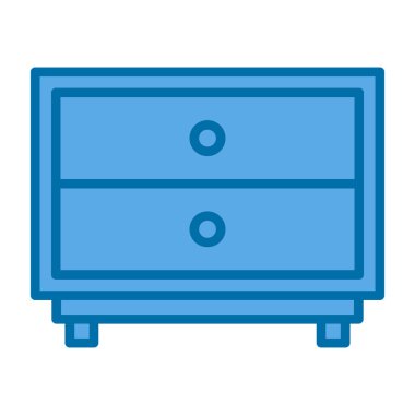 Çekmeceler, mobilya simgesi, basit illüstrasyon 