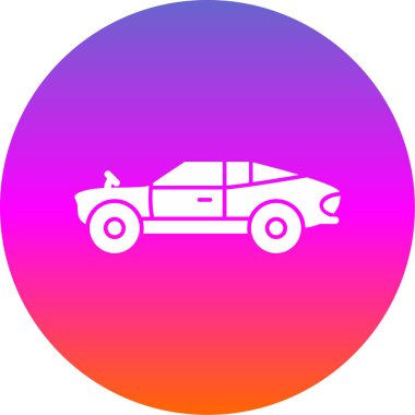 Eski araba simgesi vektör illüstrasyonu 