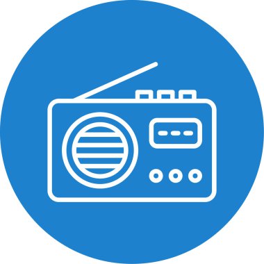 Radyo. Web simgesi basit illüstrasyon 