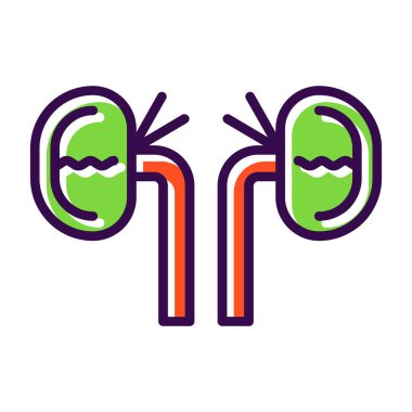 Vektör illüstrasyonu, Böbrekler Tıbbi simgesi 