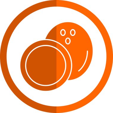 Hindistan cevizi yemeği. Web simgesi basit illüstrasyon