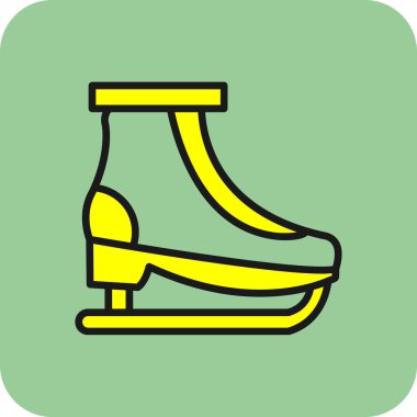 Buz pateni ikonu. Basit vektör illüstrasyonu