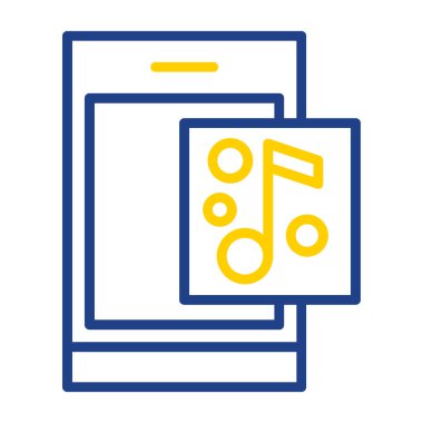 Müzik uygulaması simgesi, vektör illüstrasyonu 