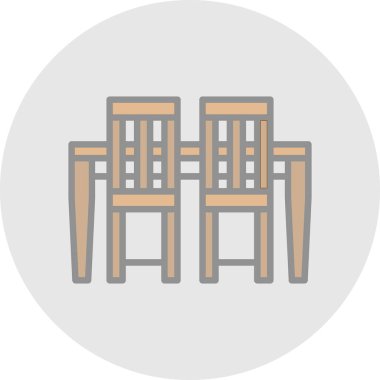 Sandalyeler. Web simgesi vektör illüstrasyonu