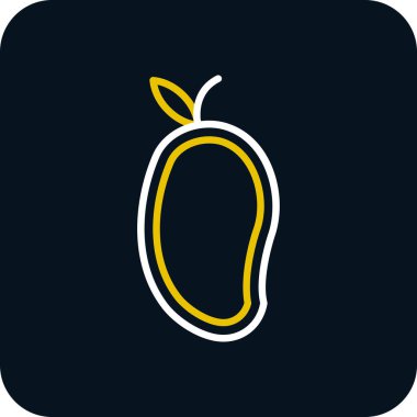 Mango egzotik meyve ikonu, vektör illüstrasyonu 