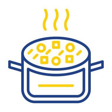 Güveç besin düzlüğü simgesi, vektör illüstrasyonu