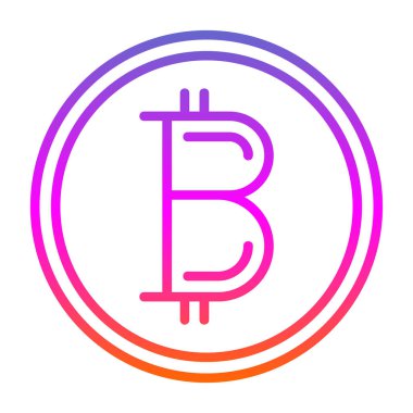 Basit bitcoin simgesi, vektör illüstrasyonu
