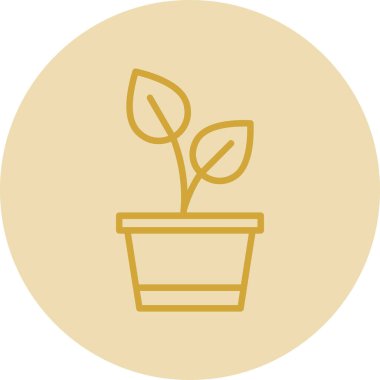 Saksı bitkisi. Web simgesi basit illüstrasyon 