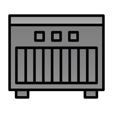 Radyatör vektör simgesi. beyaz arkaplan radyatöründe izole edilmiş ana vektör logosu.