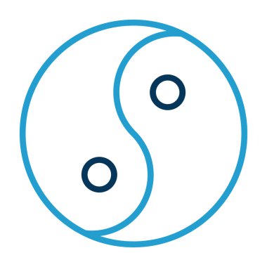 Basit düz yin yang vektör simgesi.